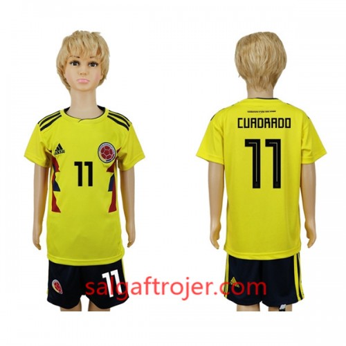 Colombia Fodboldtrøjer Cuadrado 11 Børn Hjemmebanesæt VM 2018 Colombia Fodboldtrøjer Cuadrado 11 Børn Hjemmebanesæt VM 2018